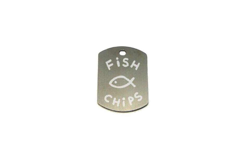 médaille pour collier : motif fich and chips