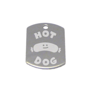 médaille pour animal de compagnie en forme de plaque militaire motif hot-dog