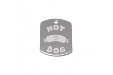 médaille pour animal de compagnie en forme de plaque militaire motif hot-dog