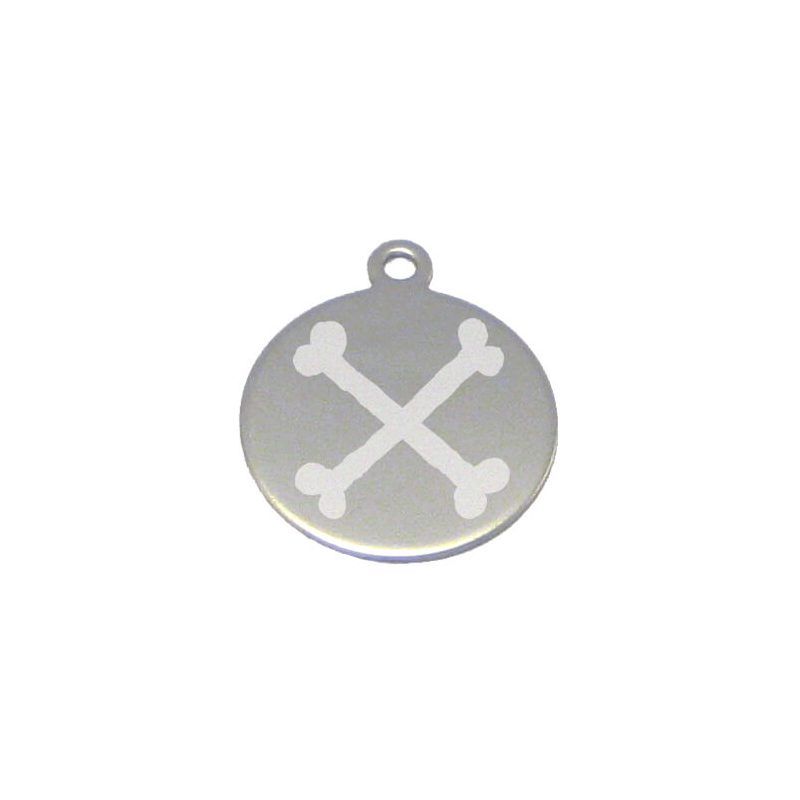 médaille motif croix d'os