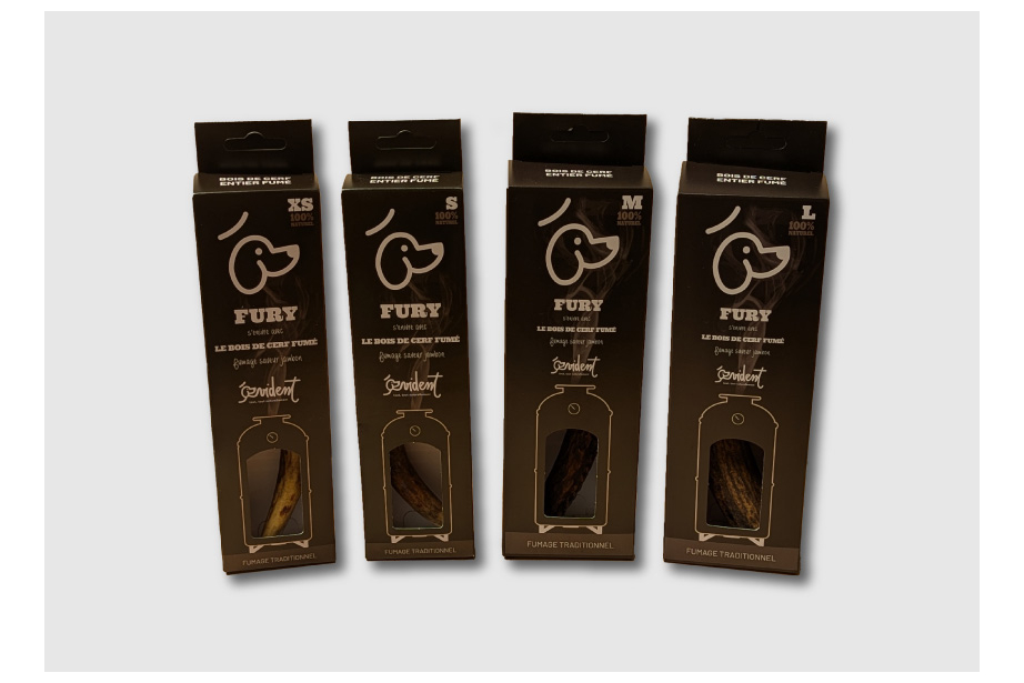 Gamme fury, bois de cerf entier fumés