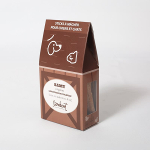 Sticks de volaille aussi groumands pour les chiens que pour les chats.