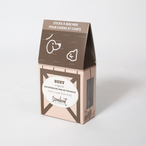 Friandises pour chiens et chats à base de foie de volaille.