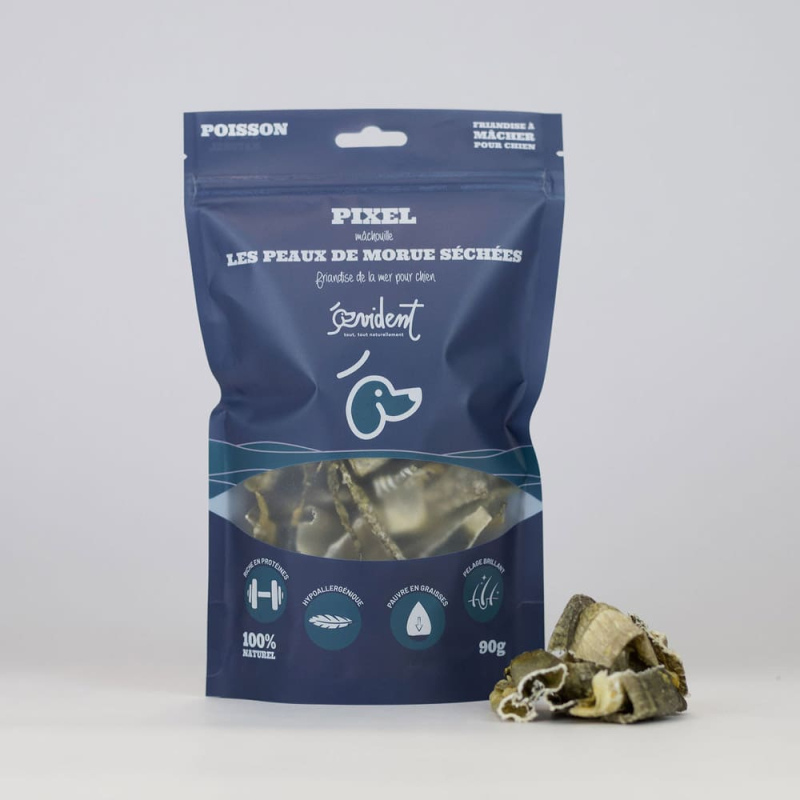 Friandises de peaux de poissons séchées