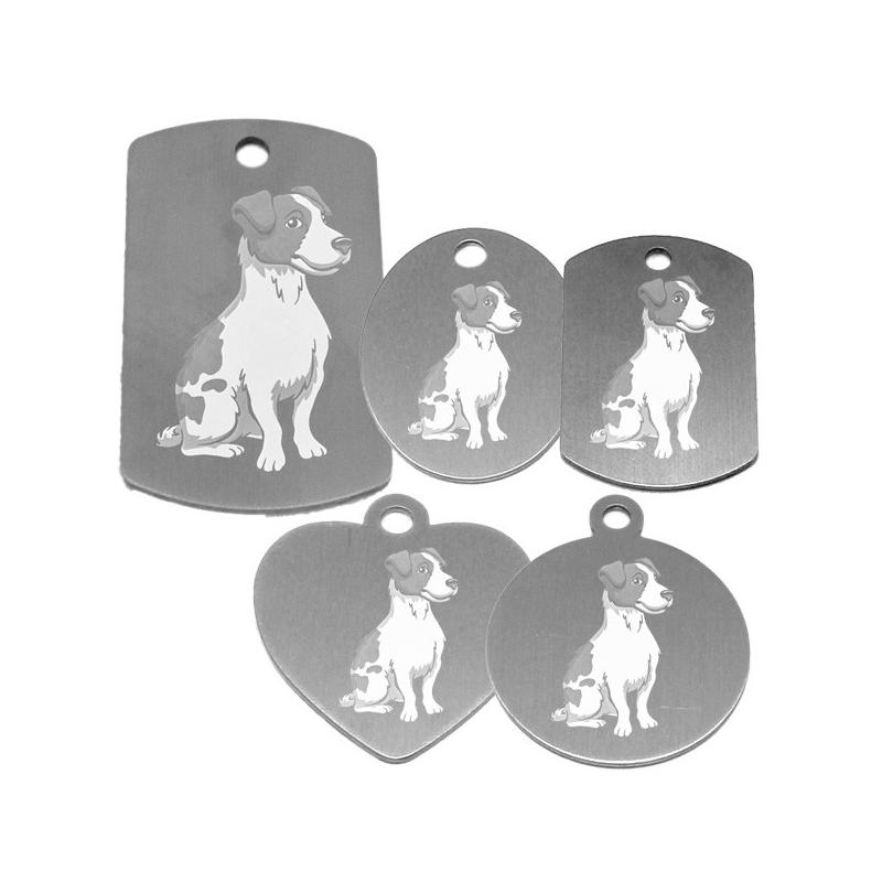 médaille collier de chien dessin d'un jack russell