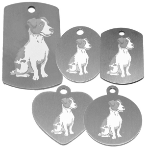 médaille collier de chien dessin d'un jack russell