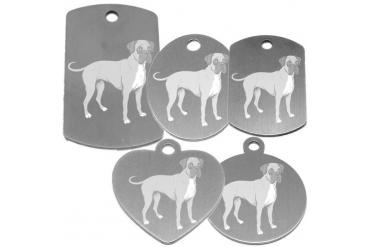 médaille collier  de chien dessin d'un  boxer