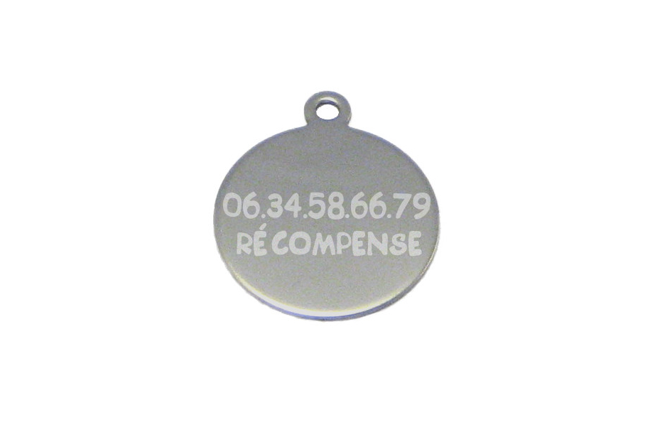 médaille ronde d'identification pour cavalier king charles