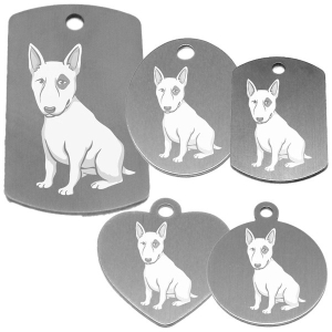 médaille pour collier de chien dessin d'un bull terrier