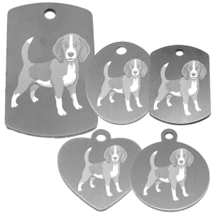 médaille pour collier de chien dessin d'un beagle