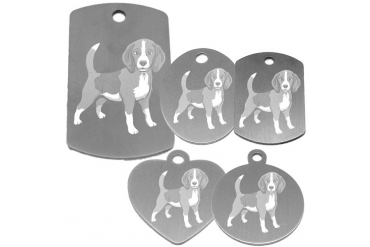 médaille pour collier de chien dessin d'un beagle