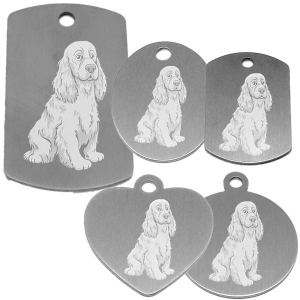 médaille pour collier de chien dessin d'un cocker