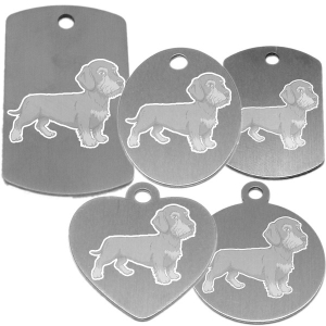 médaille pour collier de chien dessin d'un teckel