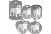 médaille pour collier de chien dessin d'un bouledogue anglais