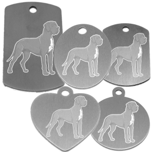 médaille pour collier de chien dessin d'un dogue allemand