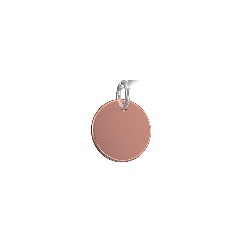 médaille ronde en acier inoxydable rose