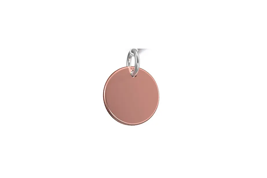 médaille ronde en acier inoxydable rose