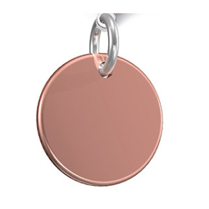 médaille ronde en acier inoxydable rose