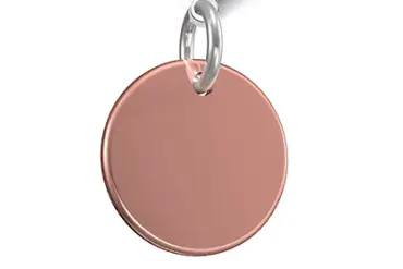 médaille ronde en acier inoxydable rose