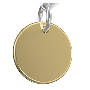 médaille ronde en acier inoxydable jaune