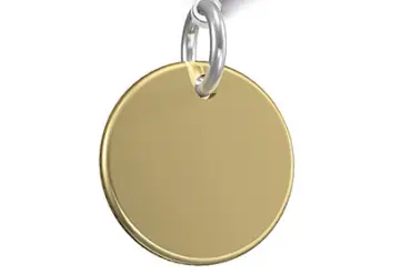 médaille ronde en acier inoxydable jaune