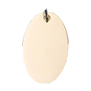 médaille ovale en acier inoxydable jaune