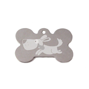 médaile en forme d'os à personnalisé : motif cartoon chien