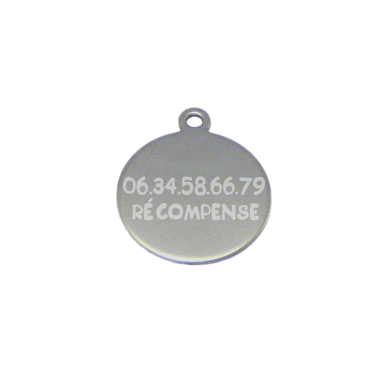médaille ronde pour collier chat