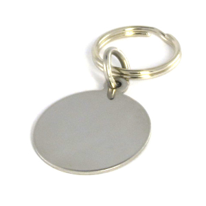 médaille ronde en acier inoxydable pour chat : motif chat cartoon 