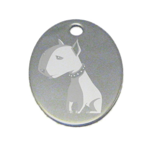 médaille pour collier : motif bull terrier cartoon
