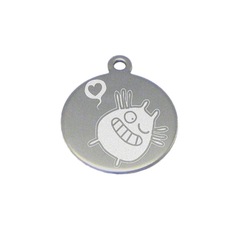 médaille ronde  : motif puces