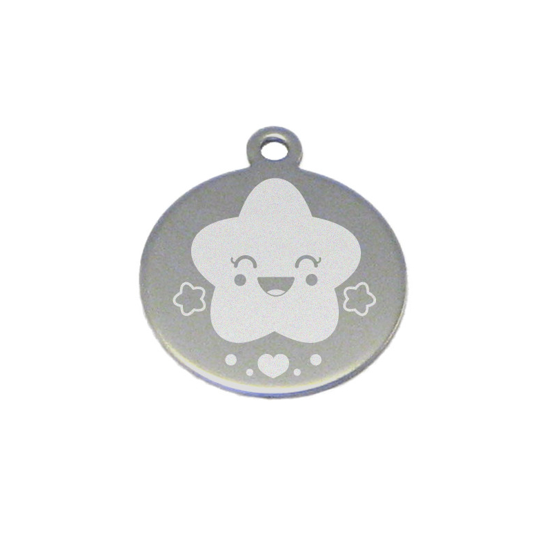 médaille ronde  : motif étoile heureuse