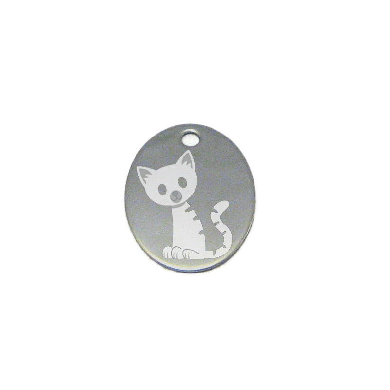 médaille en forme de cœur pour chat : motif chaton 