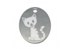 médaille en forme de cœur pour chat : motif chaton 